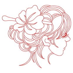 Redwork Pretty Woman 08(Lg) machine embroidery designs
