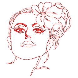 Redwork Pretty Woman 10(Md) machine embroidery designs