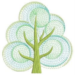 Rippled Retro Trees 2 11(Lg) machine embroidery designs