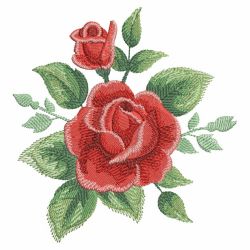 Watercolor Red Roses 01(Sm) machine embroidery designs