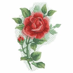 Watercolor Red Roses 02(Md) machine embroidery designs