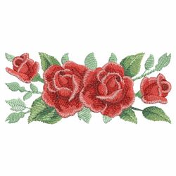 Watercolor Red Roses 09(Sm) machine embroidery designs