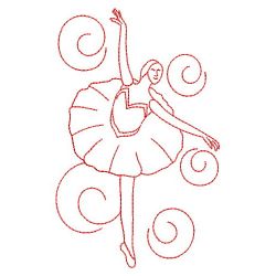 Redwork Ballerina(Md) machine embroidery designs