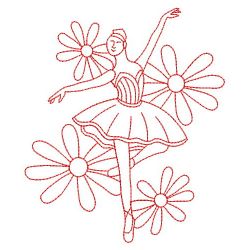 Redwork Ballerina 02(Md) machine embroidery designs