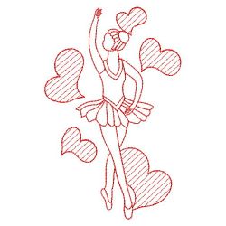 Redwork Ballerina 05(Md) machine embroidery designs