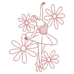 Redwork Ballerina 07(Md) machine embroidery designs