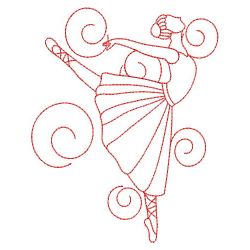 Redwork Ballerina 08(Md) machine embroidery designs