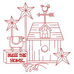 Redwork Bless Our Home 17(Sm) machine embroidery designs