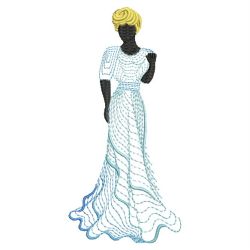 Rippled Victorian Lady Silhouettes(Md) machine embroidery designs