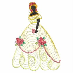 Rippled Victorian Lady Silhouettes 03(Md) machine embroidery designs