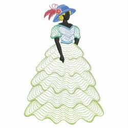Rippled Victorian Lady Silhouettes 04(Md)