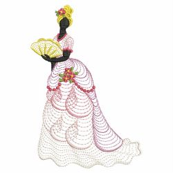Rippled Victorian Lady Silhouettes 05(Lg) machine embroidery designs