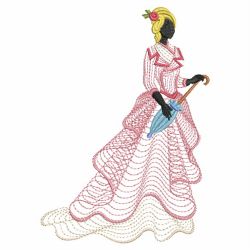 Rippled Victorian Lady Silhouettes 08(Sm) machine embroidery designs
