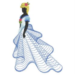 Rippled Victorian Lady Silhouettes 09(Sm) machine embroidery designs