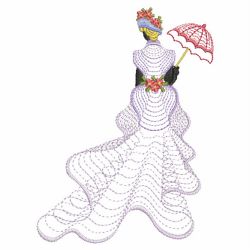 Rippled Victorian Lady Silhouettes 10(Md) machine embroidery designs