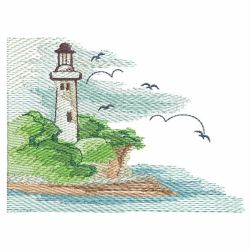 Watercolor Lighthouses(Md) machine embroidery designs
