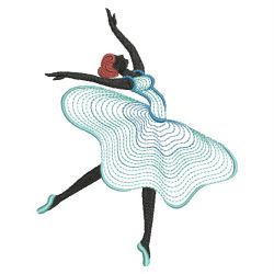 Rippled Ballerina Silhouettes(Sm) machine embroidery designs
