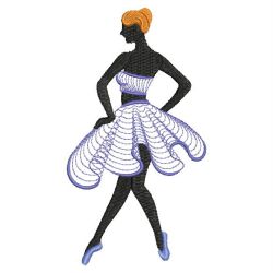 Rippled Ballerina Silhouettes 02(Sm) machine embroidery designs