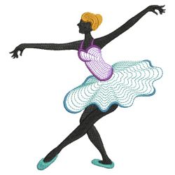 Rippled Ballerina Silhouettes 05(Md) machine embroidery designs