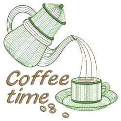 Rippled Coffee Time 09(Md) machine embroidery designs
