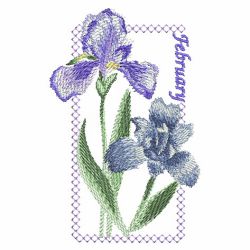 Watercolor Flowers Of The Month 02(Lg) machine embroidery designs