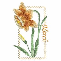 Watercolor Flowers Of The Month 03(Sm) machine embroidery designs