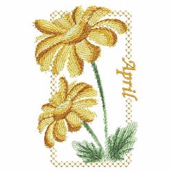 Watercolor Flowers Of The Month 04(Sm) machine embroidery designs
