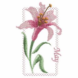 Watercolor Flowers Of The Month 05(Sm) machine embroidery designs