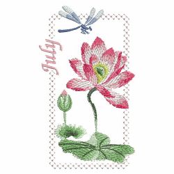 Watercolor Flowers Of The Month 07(Lg) machine embroidery designs
