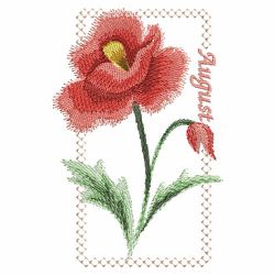 Watercolor Flowers Of The Month 08(Lg) machine embroidery designs