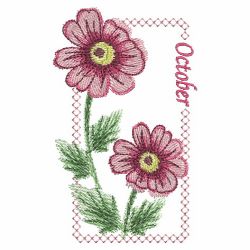 Watercolor Flowers Of The Month 10(Sm) machine embroidery designs