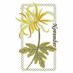 Watercolor Flowers Of The Month 11(Sm) machine embroidery designs