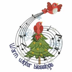 Christmas Singing Birds 04(Md) machine embroidery designs