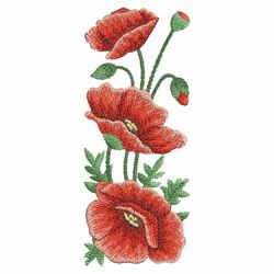 Watercolor Poppies 03(Md) machine embroidery designs