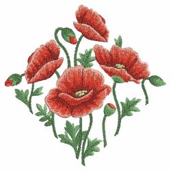 Watercolor Poppies 09(Sm) machine embroidery designs