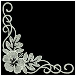 White Work Hibiscus(Lg) machine embroidery designs