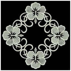 White Work Hibiscus 02(Md) machine embroidery designs