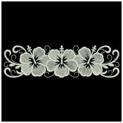 White Work Hibiscus 06(Md) machine embroidery designs