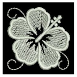 White Work Hibiscus 07(Md) machine embroidery designs