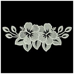 White Work Hibiscus 09(Lg) machine embroidery designs