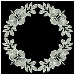 White Work Hibiscus 11(Lg) machine embroidery designs