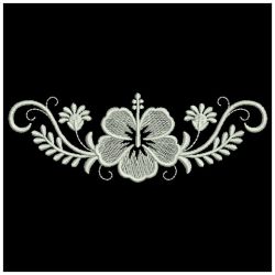 White Work Hibiscus 12(Md) machine embroidery designs