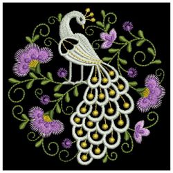 Jacobean Peacock 07(Md) machine embroidery designs