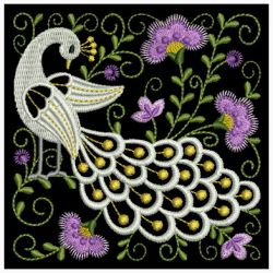 Jacobean Peacock 11(Md) machine embroidery designs