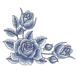 Delft Blue Roses 04(Md) machine embroidery designs
