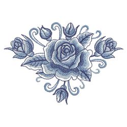 Delft Blue Roses 09(Sm) machine embroidery designs