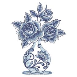 Delft Blue Roses 10(Md) machine embroidery designs