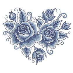 Delft Blue Roses 12(Sm) machine embroidery designs