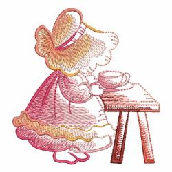 Sketched Sunbonnet Sue 07(Md) machine embroidery designs