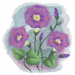 Watercolor Morning Glory 06(Md) machine embroidery designs